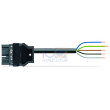 pre-assembled connecting cable, Eca, Plug/open-ended, dark gray