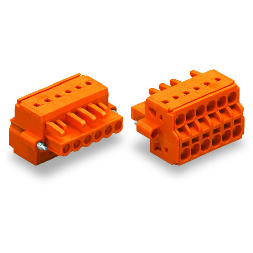 2-conductor female connector, Push-in CAGE CLAMP&reg;, 2.5 mm&sup2;, orange