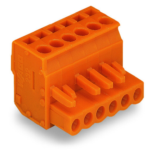 1-conductor female connector, angled, CAGE CLAMP&reg;, 2.5 mm&sup2;, orange