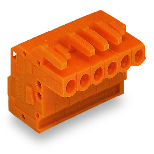 1-conductor female connector, angled, CAGE CLAMP&reg;, 2.5 mm&sup2;, orange