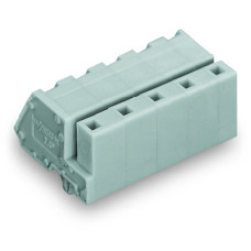 Angled female connector for panel mounting with CAGE CLAMP connection gray