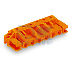 THT female header, angled, Pin spacing 7.62 mm, orange