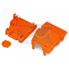 Strain relief housing, for female and male connectors, 2 parts, orange