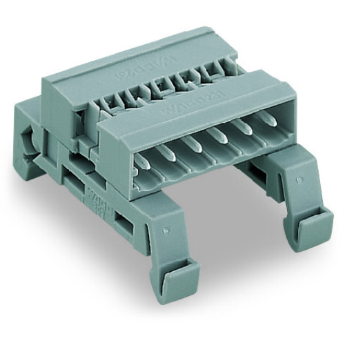 Double pin header, DIN-35 rail mounting, 4-pole, gray