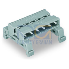 Double pin header, DIN-35 rail mounting, 6-pole, gray