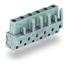 THT female header, straight, Pin spacing 7.5 mm, gray