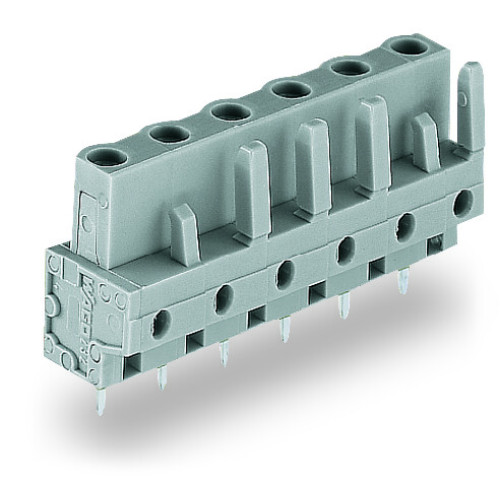 THT female header, straight, Pin spacing 7.5 mm, gray