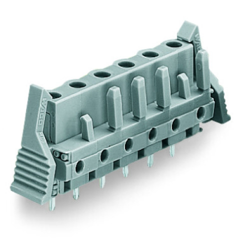 THT female header, straight, Pin spacing 7.5 mm, gray