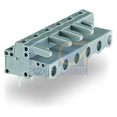 THT female header, angled, Pin spacing 7.5 mm, gray