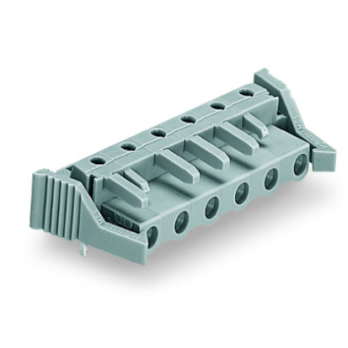 THT female header, angled, Pin spacing 7.5 mm, gray