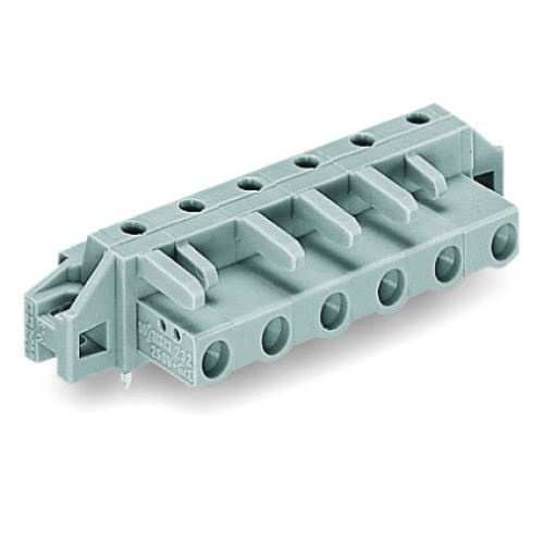 THT female header, angled, Pin spacing 7.5 mm, gray