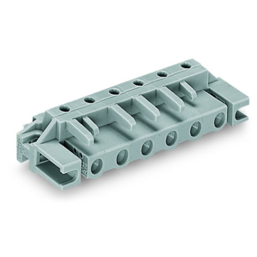 THT female header, angled, Pin spacing 7.5 mm, gray