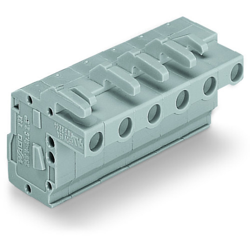 1-conductor female connector, angled, CAGE CLAMP&reg;, 2.5 mm&sup2;, gray