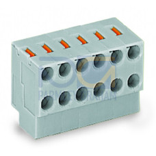 2-conductor female connector, push-button, PUSH WIRE&reg;, gray
