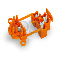 Socket, clamping collar, 3-pole, orange