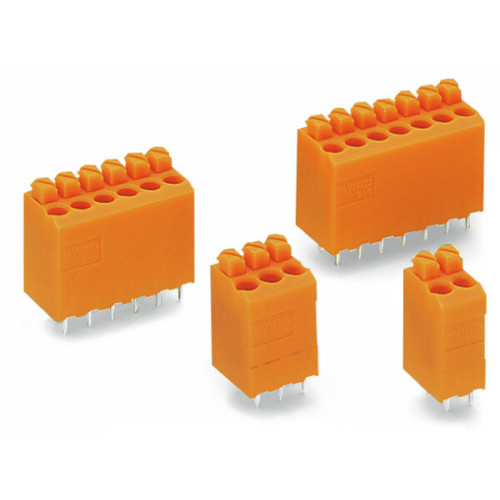 PCB terminal block, push-button, 1.5 mm&sup2;, orange