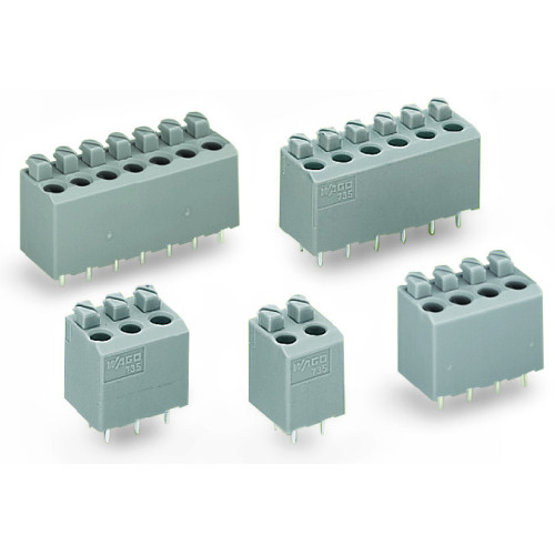 PCB terminal block, push-button, 1.5 mm&sup2;, gray