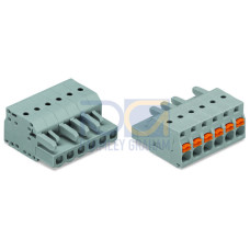 1-conductor female connector, push-button, Push-in CAGE CLAMP, 2.5 mm, Pin spacing 5 mm, 5-pole, 2, 5