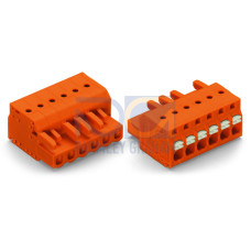 1-conductor female connector, push-button, Push-in CAGE CLAMP&reg;, orange