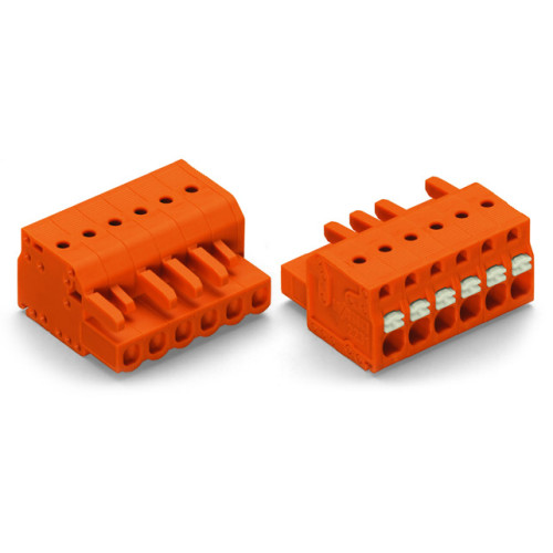 1-conductor female connector, push-button, Push-in CAGE CLAMP&reg;, orange