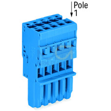 1-conductor female connector, CAGE CLAMP&reg;, 4 mm&sup2;, blue
