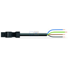 pre-assembled connecting cable, Eca, Plug/open-ended, black