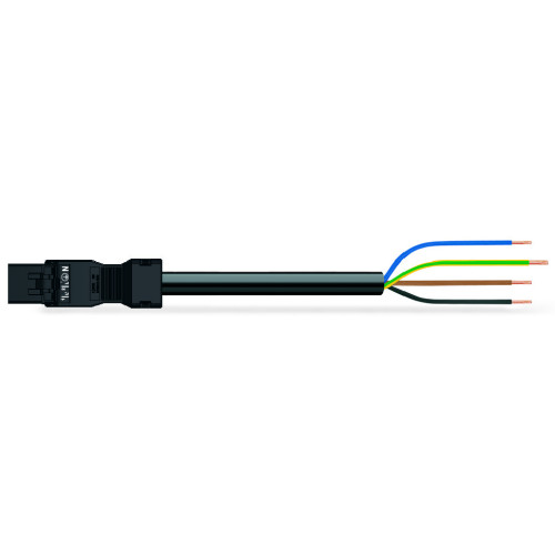 pre-assembled connecting cable, Eca, Plug/open-ended, black