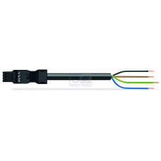 pre-assembled connecting cable, Eca, Socket/open-ended, black