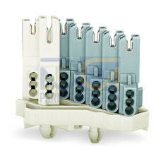 Female connector, without ground contact, with snap-in mounting feet, white