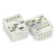 Conductor support, with direct ground contact, with snap-in mounting feet, white