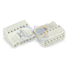 Female connector, without ground contact, 7-pole, white