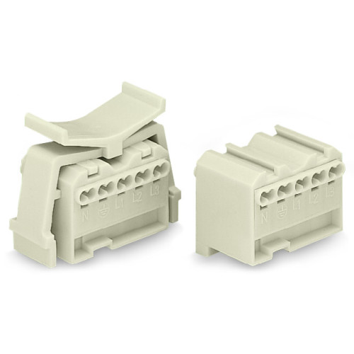 Female connector, 5-pole, white