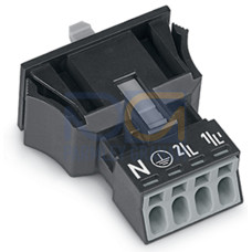 Snap-in socket, 4-pole, Cod. A, black