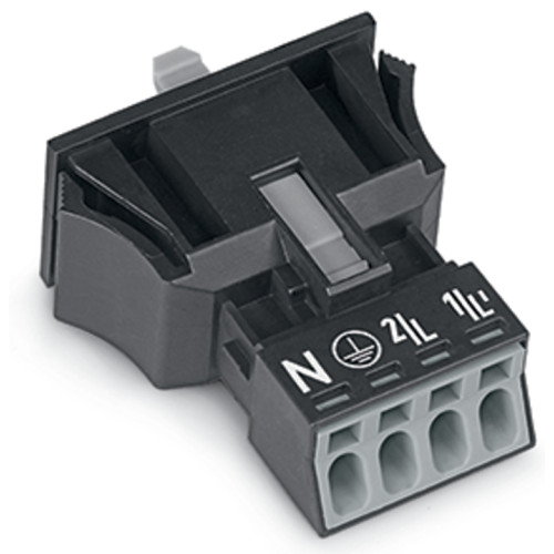 Snap-in socket, 4-pole, Cod. A, black