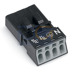 Plug, 4-pole, Cod. A, black