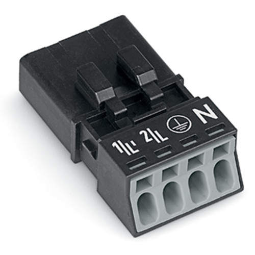 Plug, 4-pole, Cod. A, black