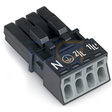 Socket, 4-pole, Cod. A, black