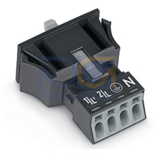 Snap-in plug, 4-pole, Cod. A, black