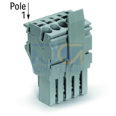 1-conductor female connector, Push-in CAGE CLAMP&reg;, 4 mm&sup2;, gray