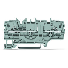 2-conductor carrier terminal block, with additional jumper position, for DIN-rail 35 x 15 and 35 x 7.5, gray