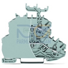 Double-deck terminal block, Through/through terminal block, with end plate, gray