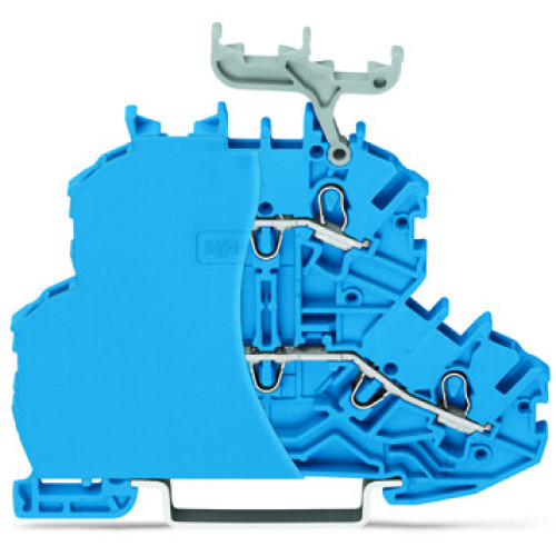 Double-deck terminal block, Through/through terminal block, with end plate, blue