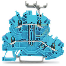 Double-deck terminal block, 4-conductor through terminal block, N, blue