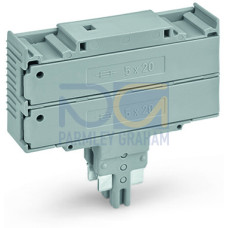 Double fuse plug, for 5 x 20 mm miniature metric fuse, without blown fuse indication, gray