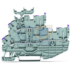2-conductor/2-pin double-deck carrier terminal, 2-conductor/2-pin through terminal block, L, gray
