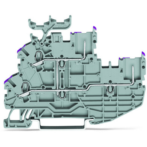 2-conductor/2-pin double-deck carrier terminal, 2-conductor/2-pin through terminal block, L, gray