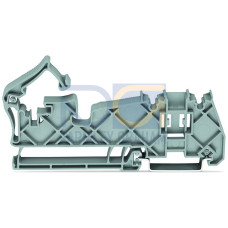 Busbar carrier, for busbars Cu 10 mm x 3 mm, no contact to DIN rail, silver-colored