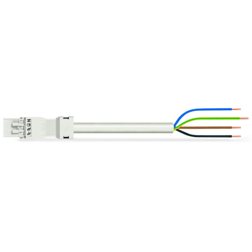 pre-assembled connecting cable, Eca, Plug/open-ended, white