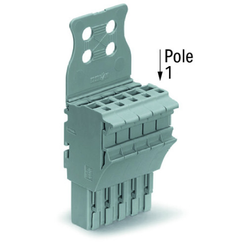 1-conductor female connector, Push-in CAGE CLAMP&reg;, 4 mm&sup2;, gray