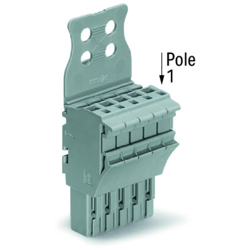 1-conductor female connector, Push-in CAGE CLAMP&reg;, 4 mm&sup2;, gray